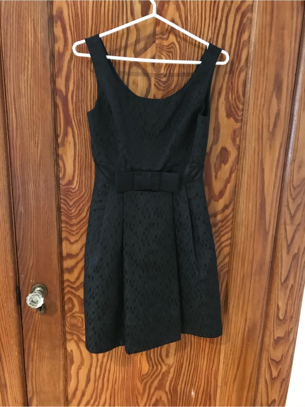 Max and Cleo Black Jacquard Cocktail Dress NWT Size 4 Bow Waist